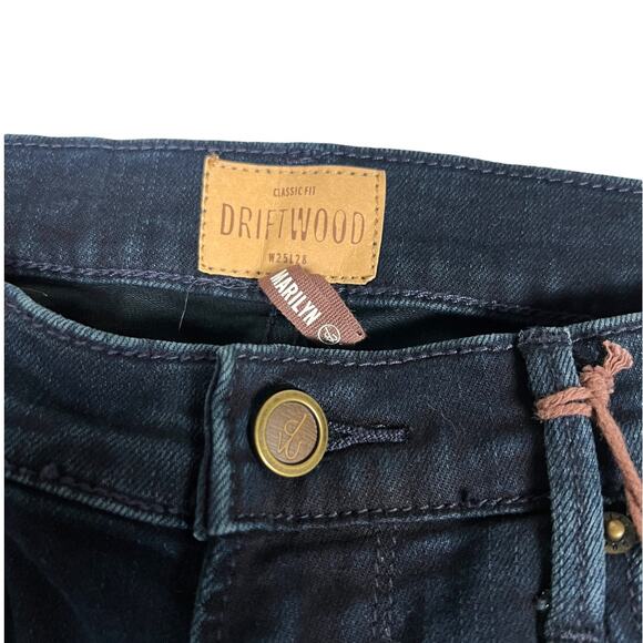 Driftwood Jeans Marilyn Classic Fit‎ Skinny Embroidered Raw Hem Women's 25 Denim - Picture 3 of 13